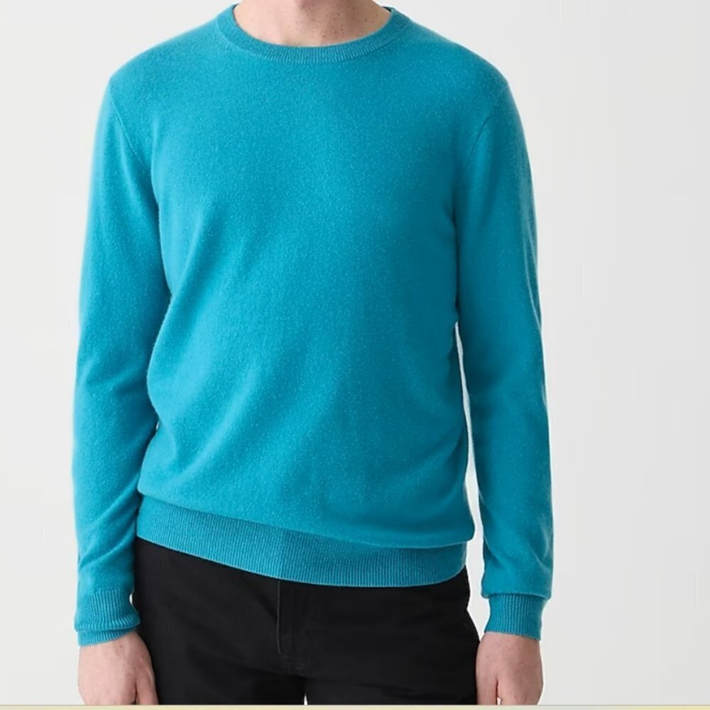 Soft Cashmere crewneck sweater Aqua Shadow Blue Size M